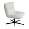 Flash Furniture Chloe Wide Mid-Back Cream Padded Faux Shearling Armless Office Chair, Swivel Function, Black Frame CH-232196-1-CR-BK-GG - alternate 1